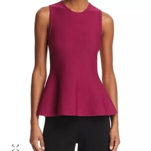 Theory NEW Sleeveless Peplum Top in Berry - Women Small S